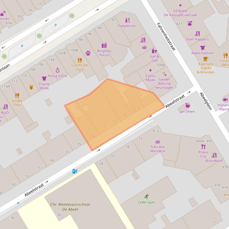 Kaart van postcodegebied 2565XL.