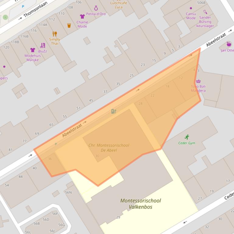 Kaart van postcodegebied 2565XP.