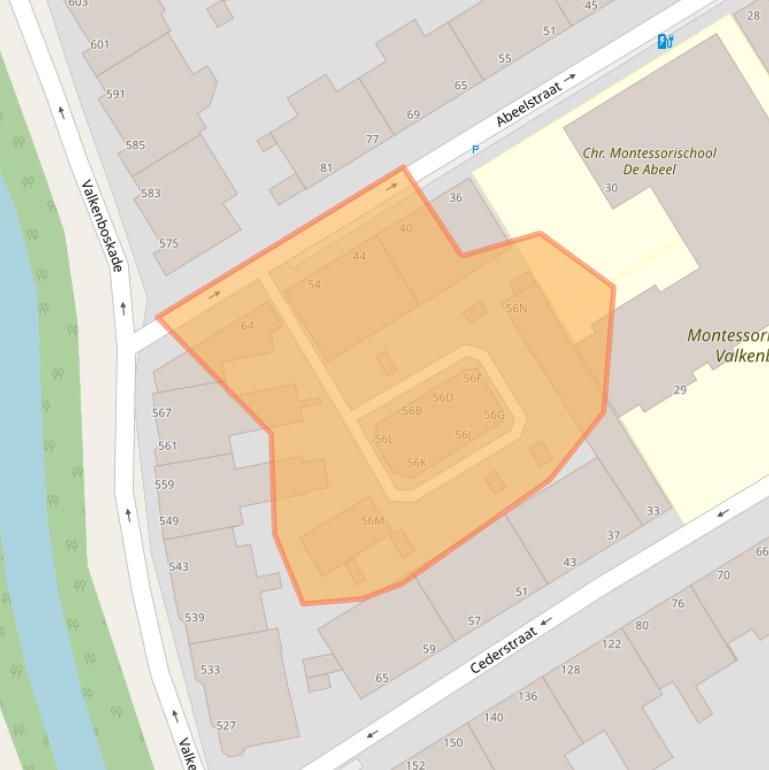 Kaart van postcodegebied 2565XR.