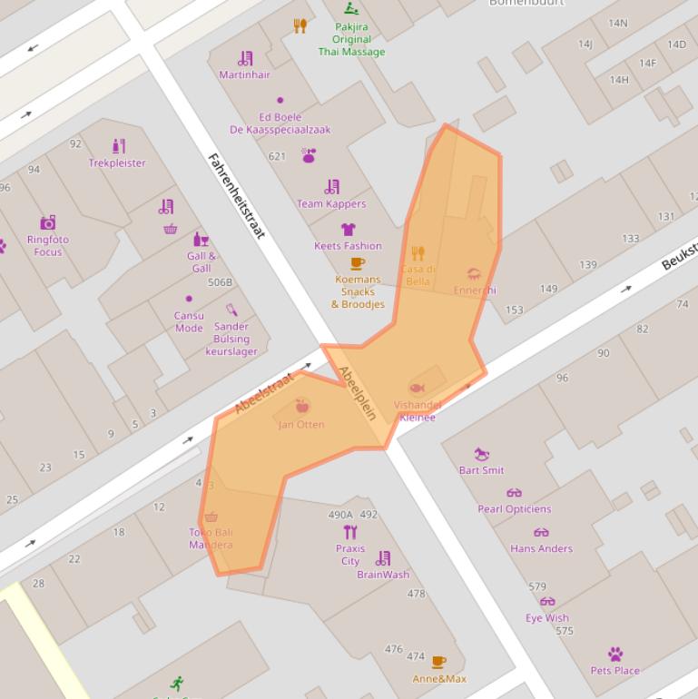 Kaart van postcodegebied 2565XS.