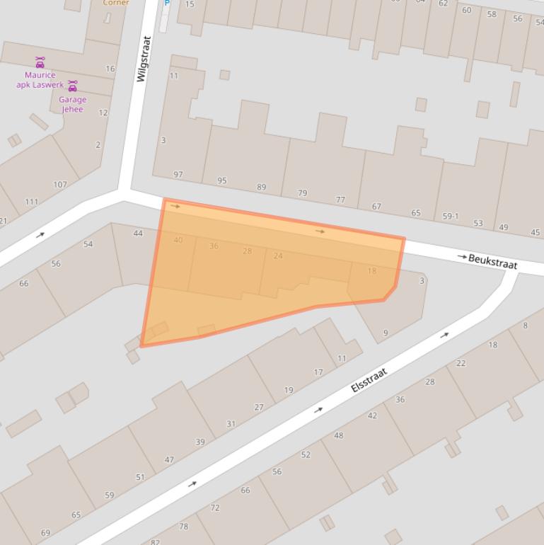 Kaart van postcodegebied 2565ZB.