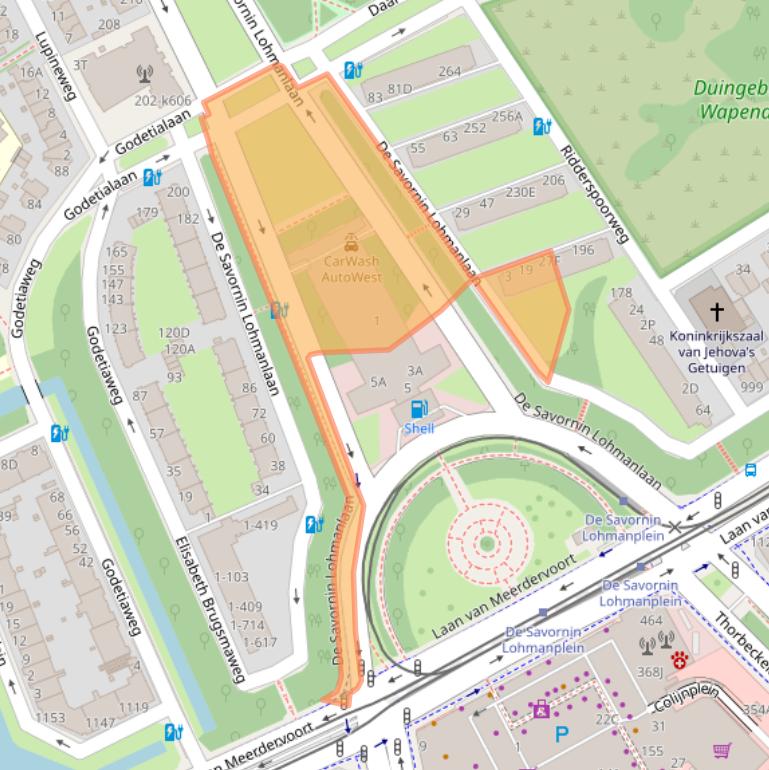 Kaart van postcodegebied 2566AG.