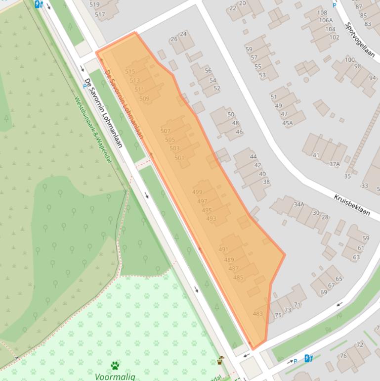 Kaart van postcodegebied 2566AM.