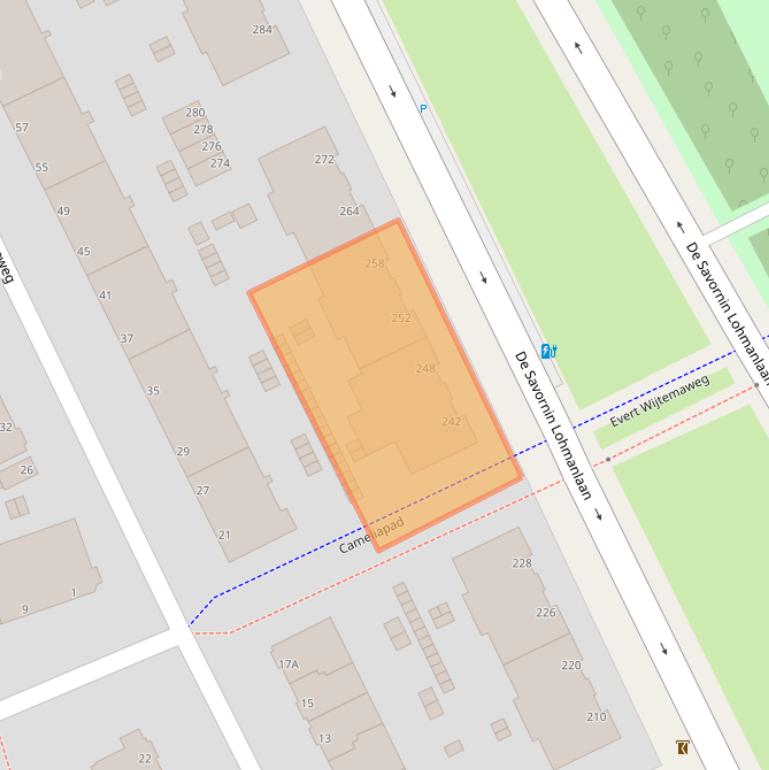 Kaart van postcodegebied 2566AZ.