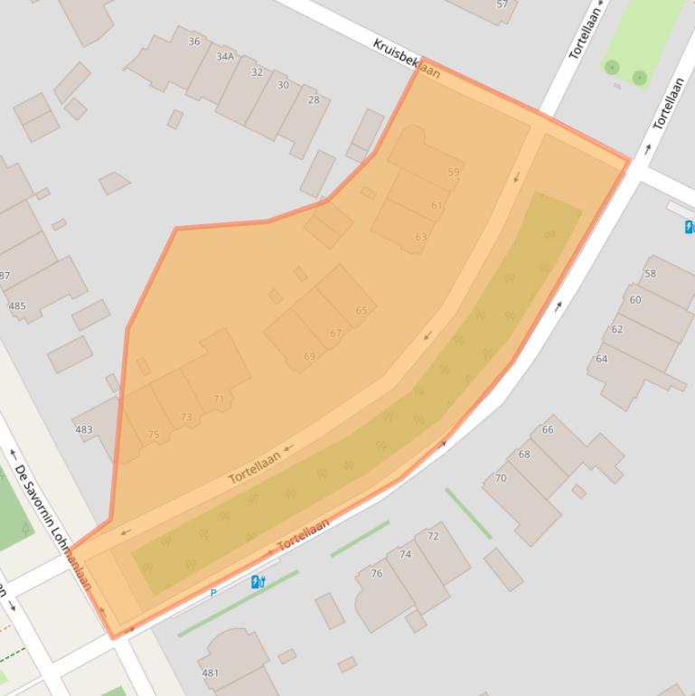 Kaart van postcodegebied 2566CG.