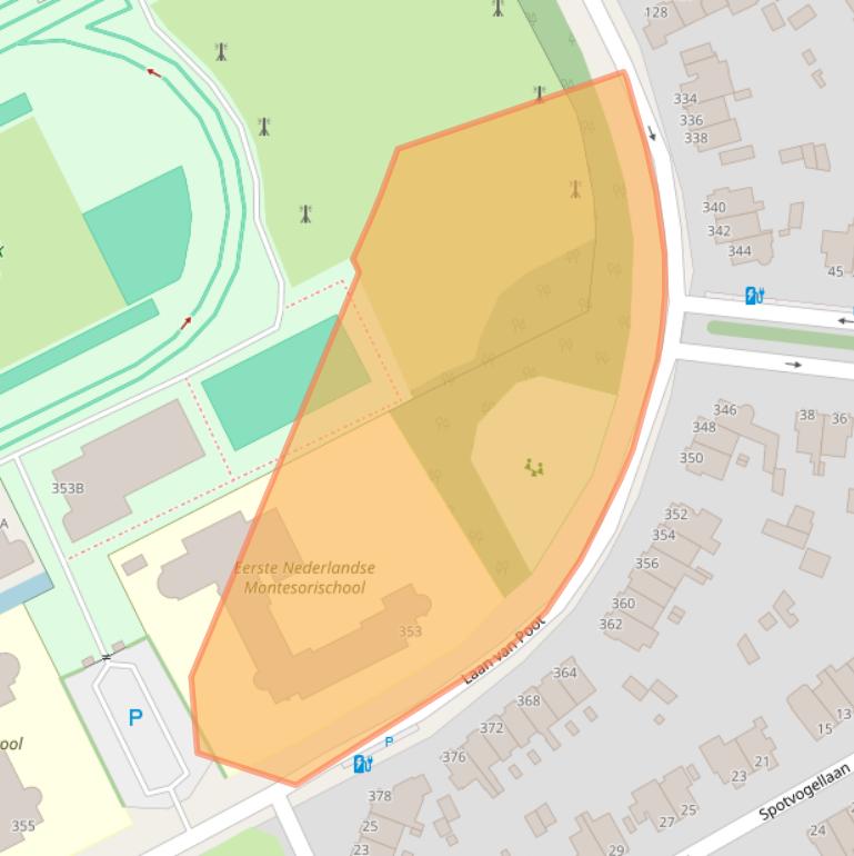 Kaart van postcodegebied 2566CZ.