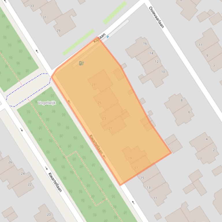 Kaart van postcodegebied 2566DS.