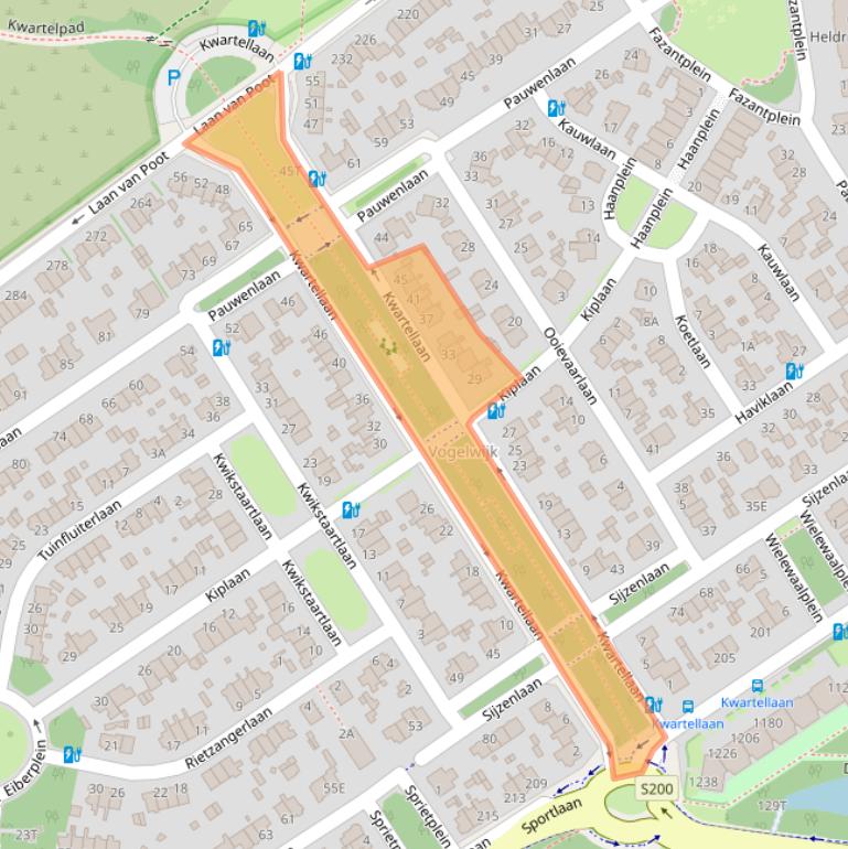 Kaart van postcodegebied 2566DT.