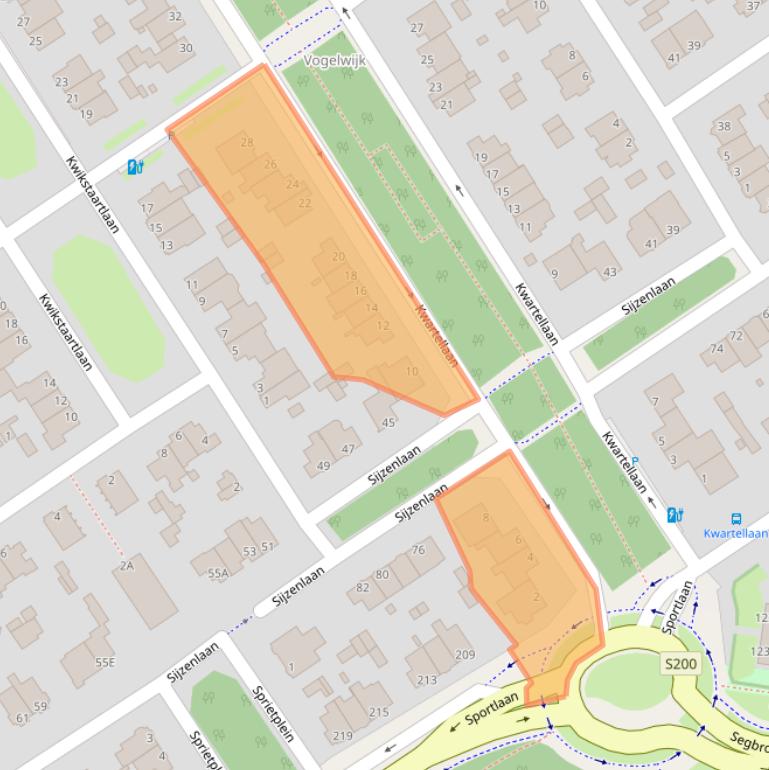 Kaart van postcodegebied 2566DW.