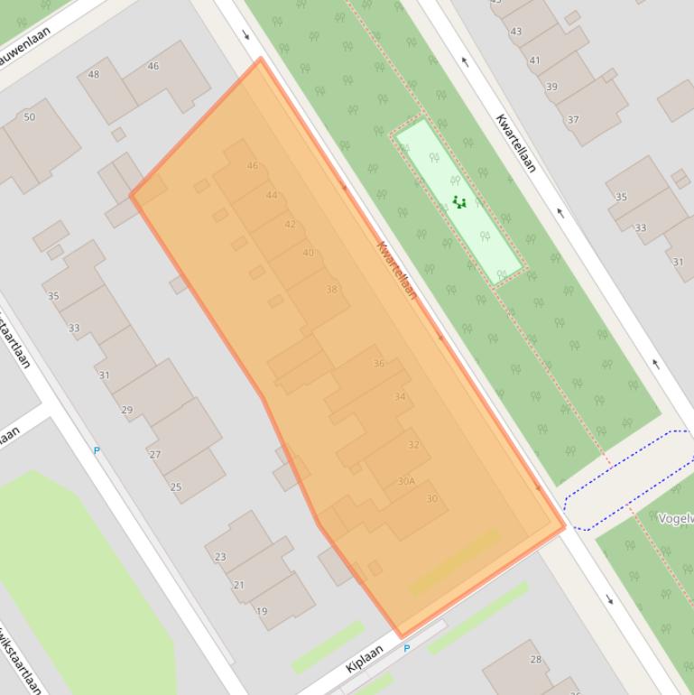 Kaart van postcodegebied 2566DX.