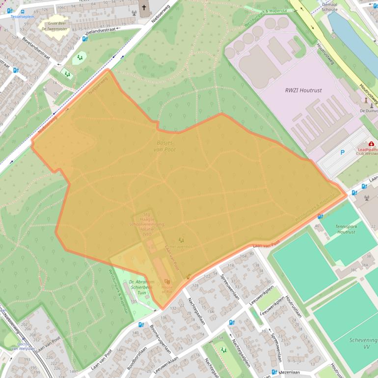 Kaart van postcodegebied 2566EA.