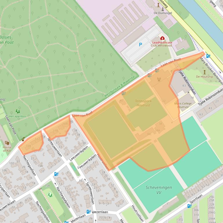 Kaart van postcodegebied 2566EC.