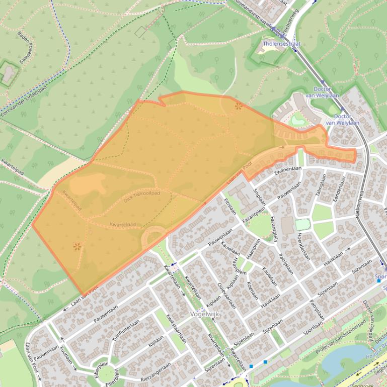 Kaart van postcodegebied 2566EG.