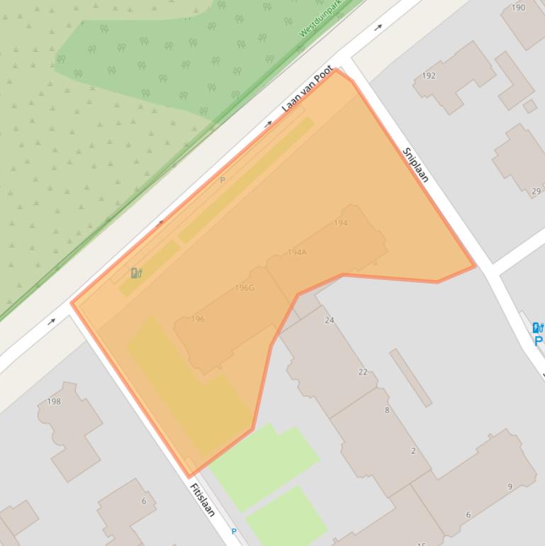 Kaart van postcodegebied 2566EH.