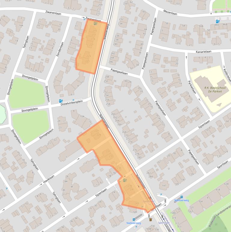 Kaart van postcodegebied 2566GB.