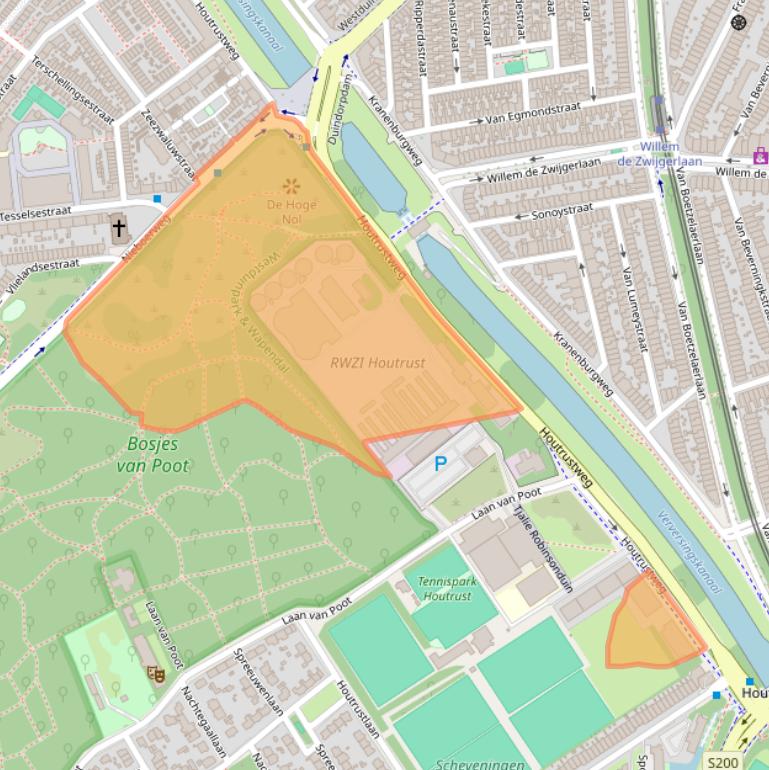 Kaart van postcodegebied 2566GJ.