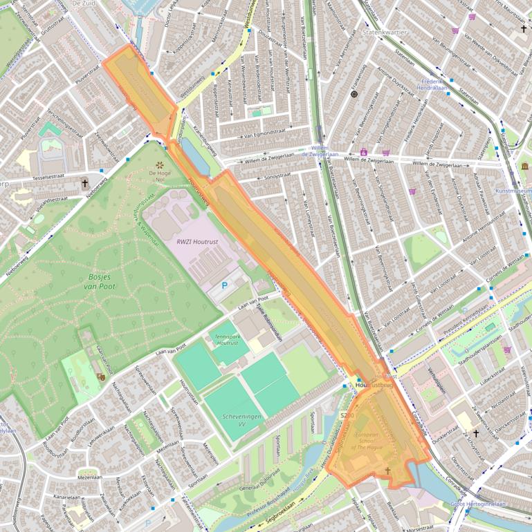 Kaart van postcodegebied 2566HA.