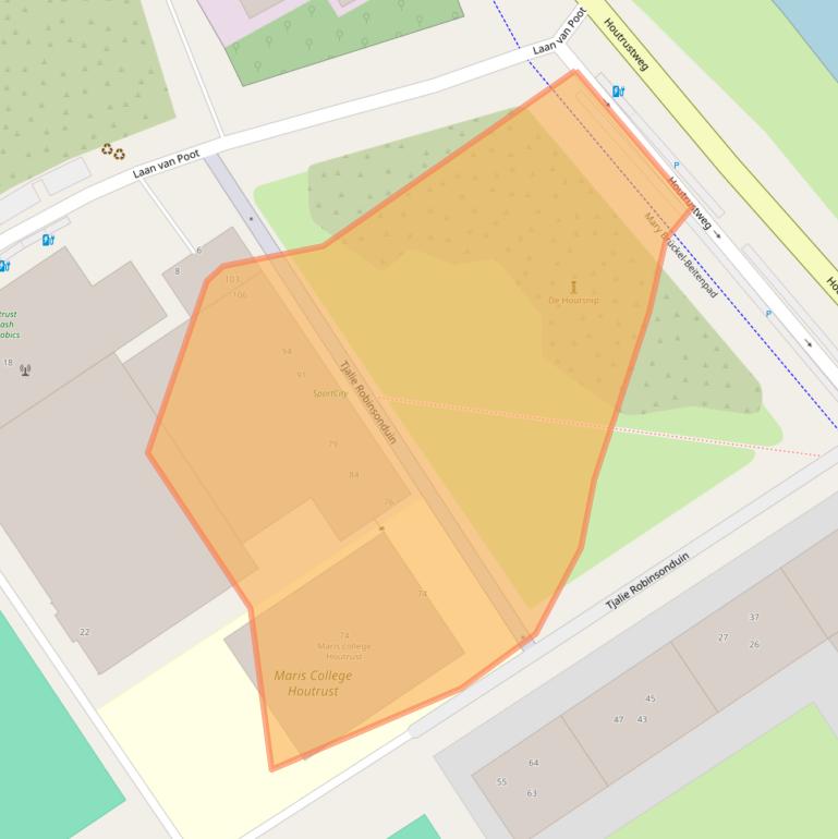 Kaart van postcodegebied 2566HD.