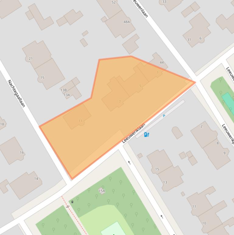 Kaart van postcodegebied 2566JA.