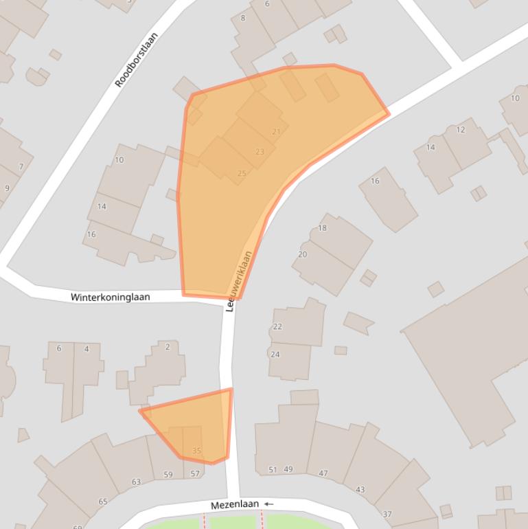 Kaart van postcodegebied 2566JC.