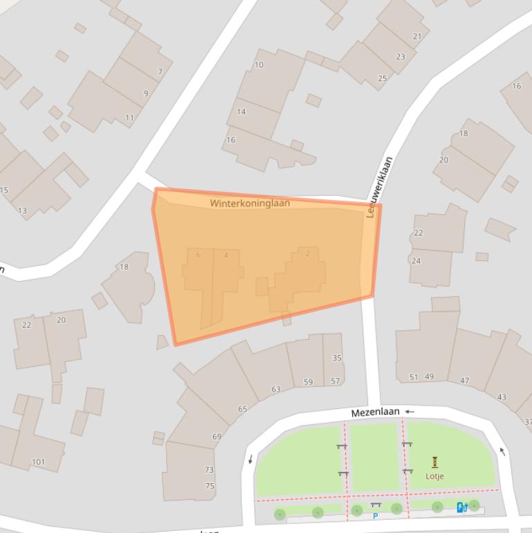 Kaart van postcodegebied 2566JG.