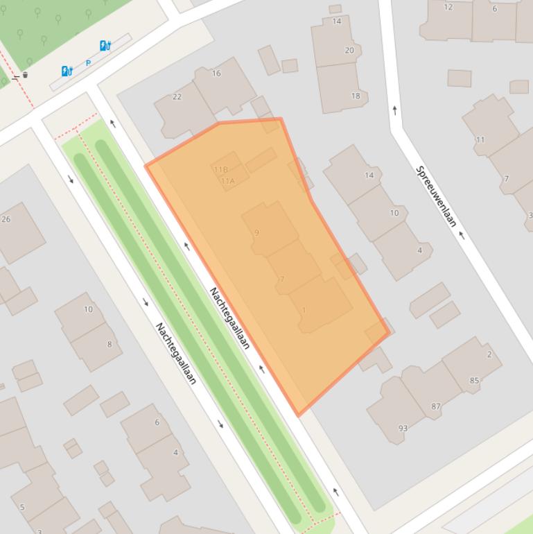 Kaart van postcodegebied 2566JJ.