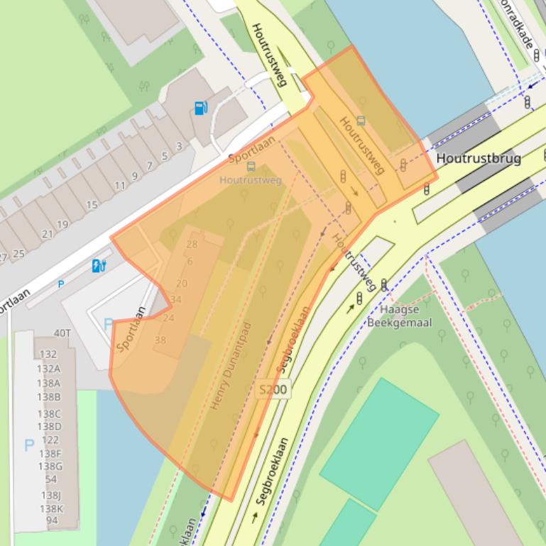 Kaart van postcodegebied 2566LA.