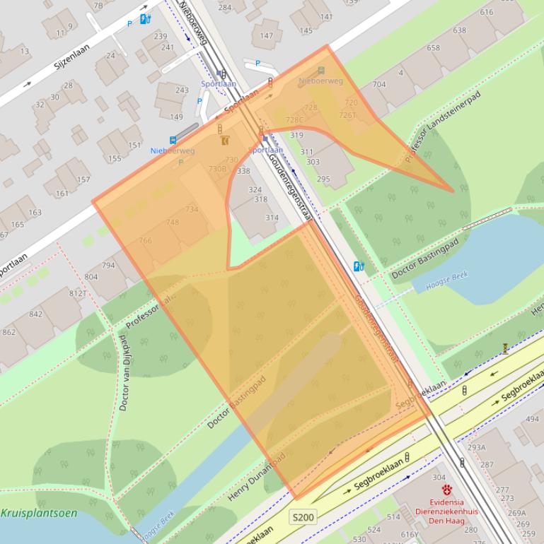 Kaart van postcodegebied 2566MS.