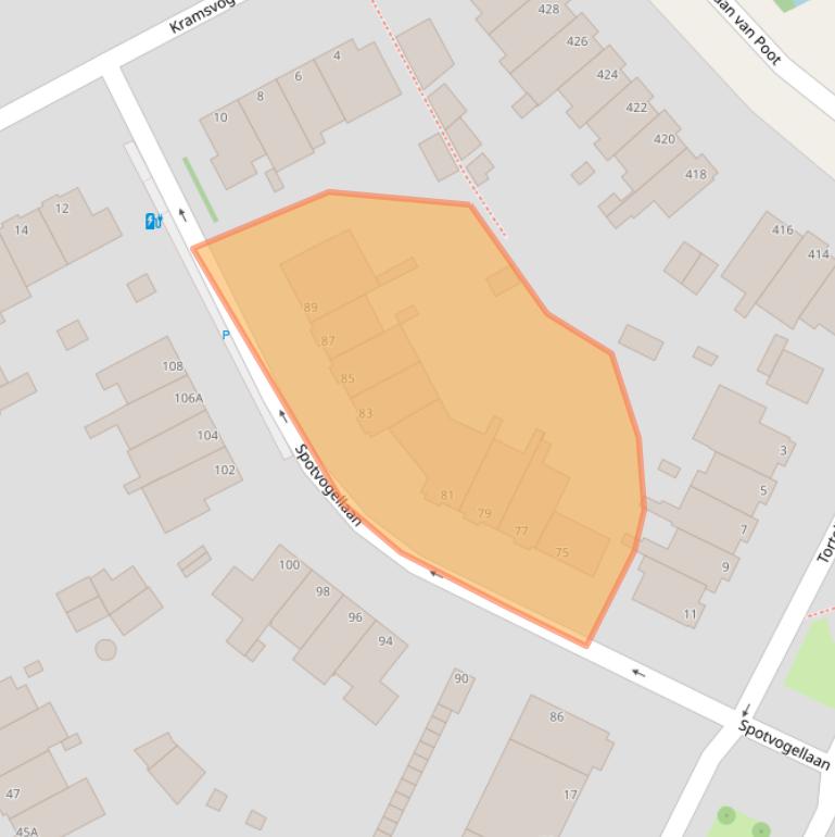 Kaart van postcodegebied 2566PG.