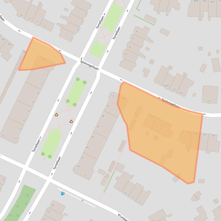 Kaart van postcodegebied 2566PN.