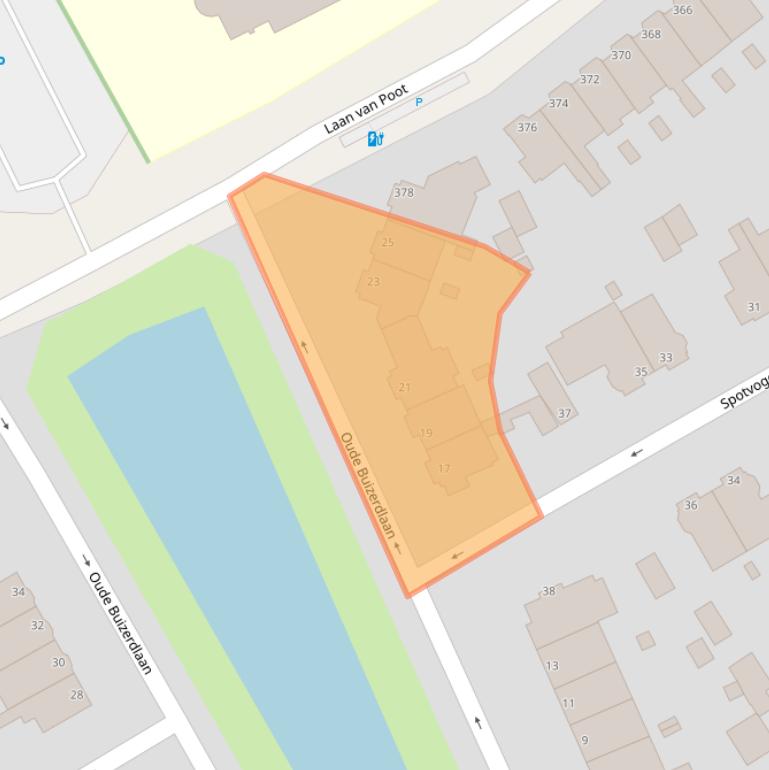 Kaart van postcodegebied 2566PS.