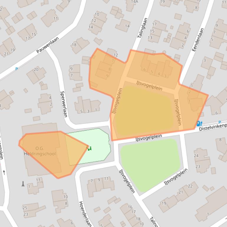 Kaart van postcodegebied 2566VS.