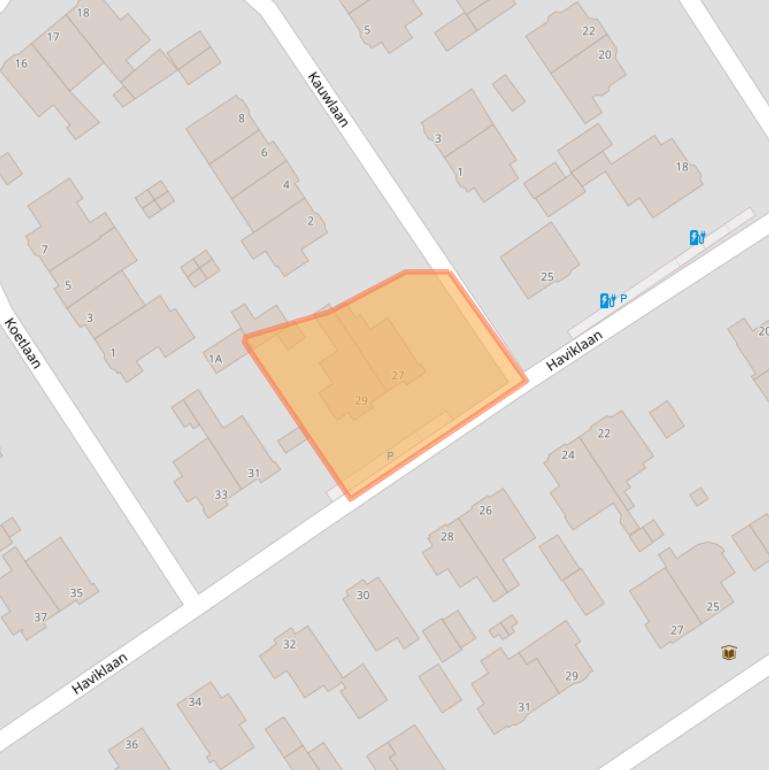 Kaart van postcodegebied 2566XC.