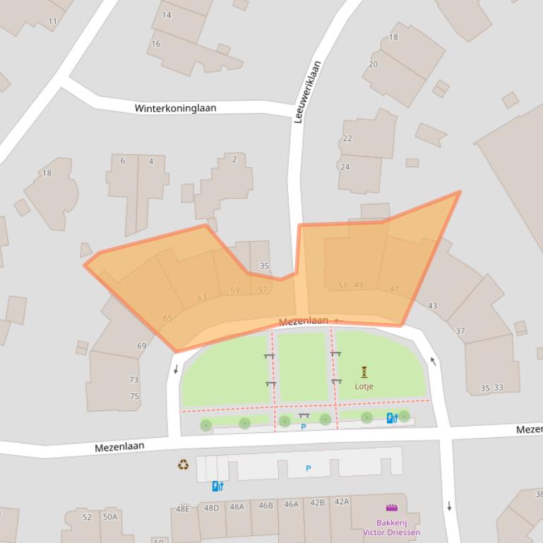 Kaart van postcodegebied 2566ZD.