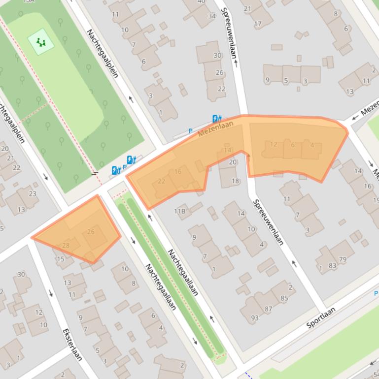 Kaart van postcodegebied 2566ZG.