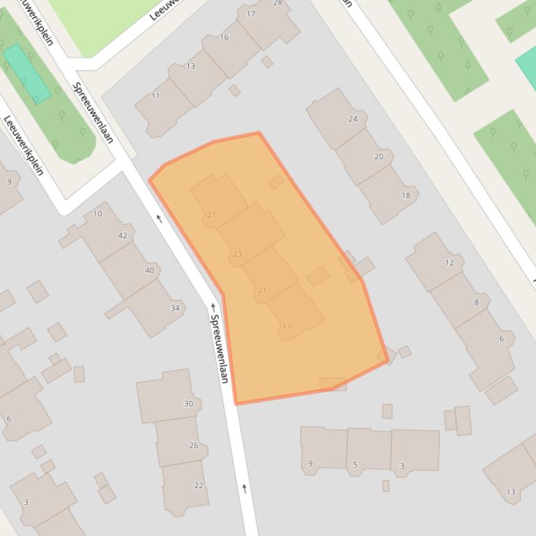 Kaart van postcodegebied 2566ZL.