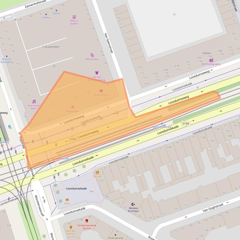 Kaart van postcodegebied 2571AB.