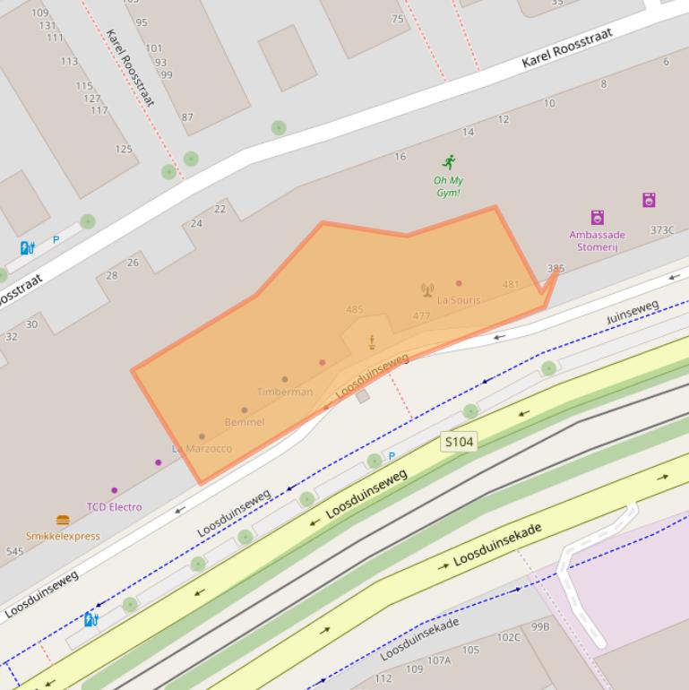 Kaart van postcodegebied 2571AG.