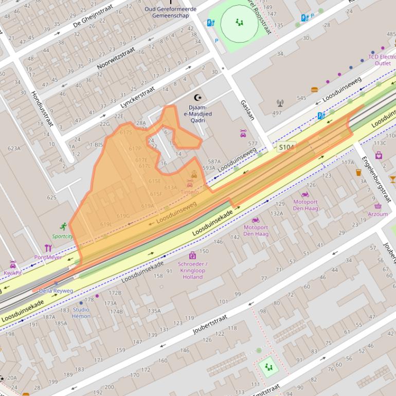 Kaart van postcodegebied 2571AJ.