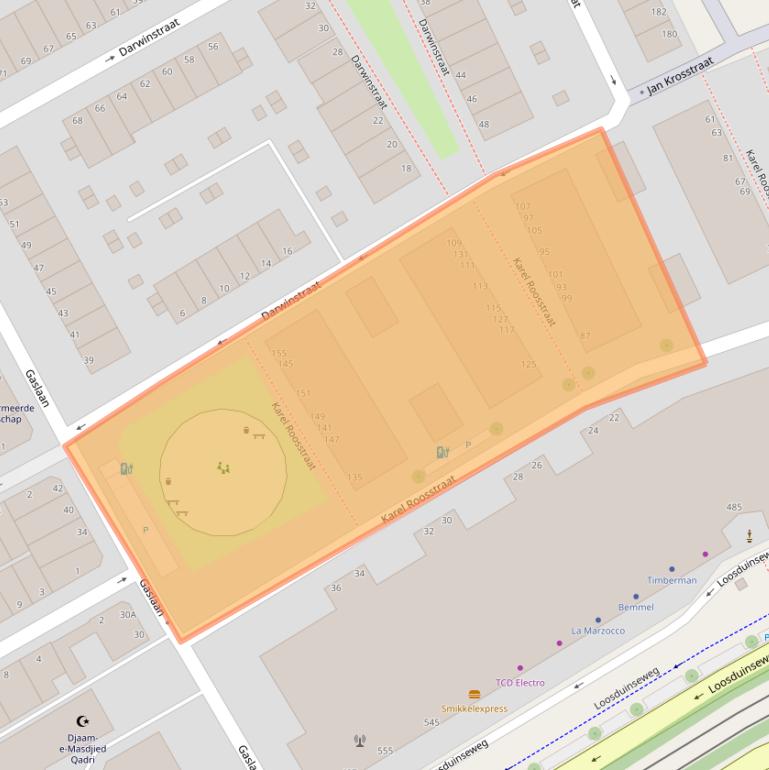 Kaart van postcodegebied 2571BG.