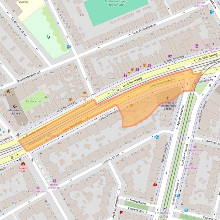 Kaart van postcodegebied 2571BZ.