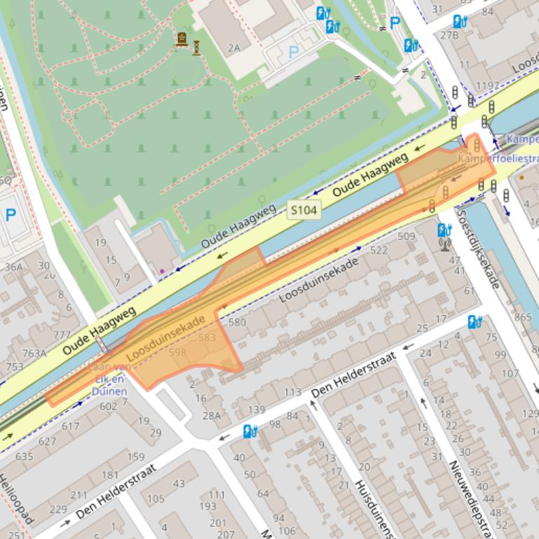 Kaart van postcodegebied 2571CS.