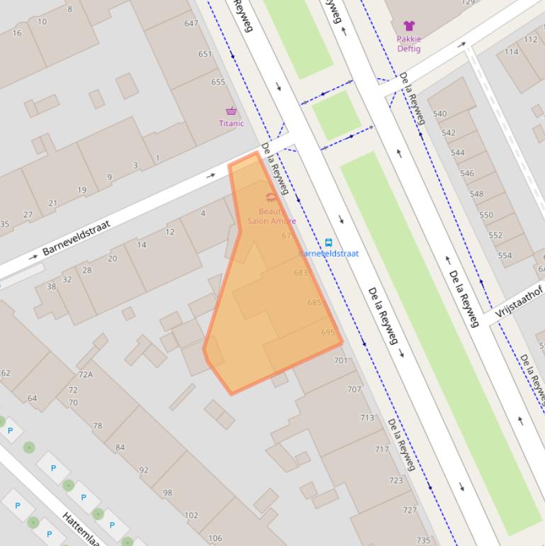 Kaart van postcodegebied 2571ES.