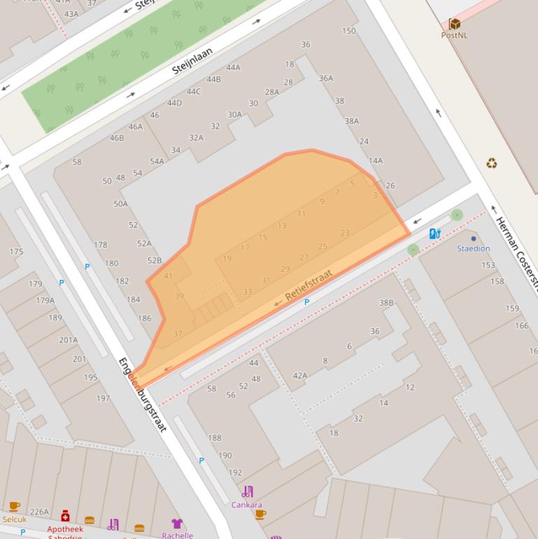 Kaart van postcodegebied 2571PS.