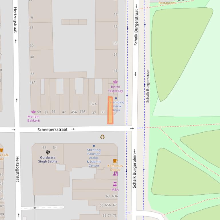 Kaart van postcodegebied 2572AB.