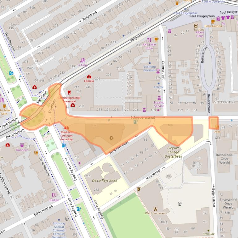 Kaart van postcodegebied 2572AP.