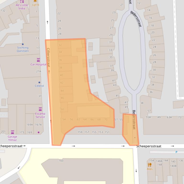 Kaart van postcodegebied 2572AV.