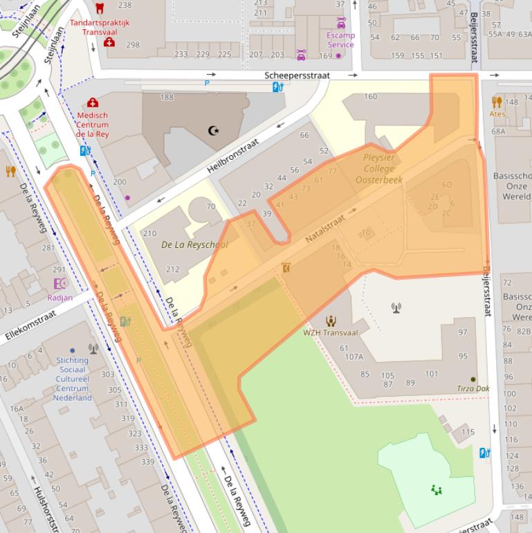 Kaart van postcodegebied 2572AZ.