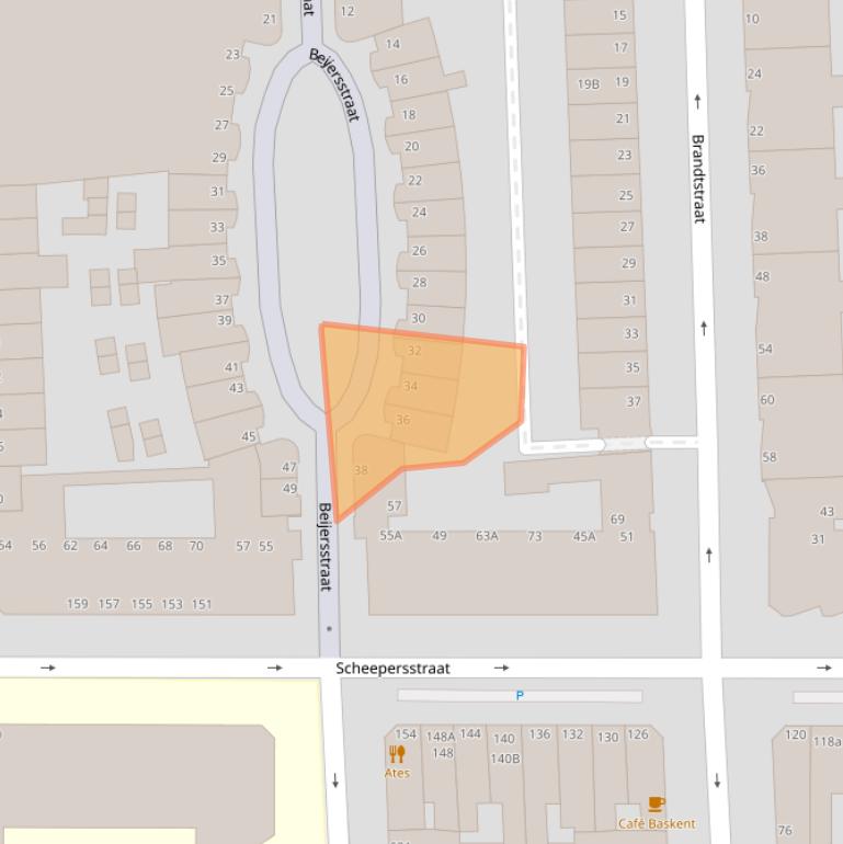 Kaart van postcodegebied 2572BG.