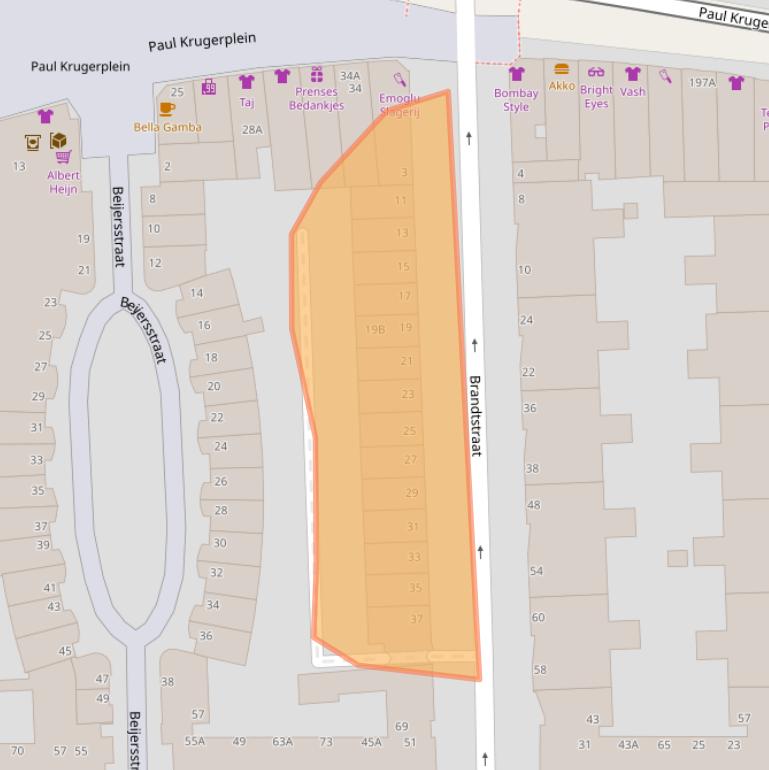 Kaart van postcodegebied 2572CA.